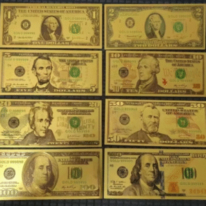 8 sztuk Złotych Replik Banknotów Dolara